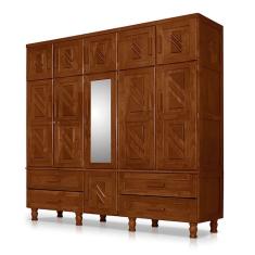 Imagem de Guarda Roupa Com Espelho Castanho Chicago 105 - Cor: Marrom