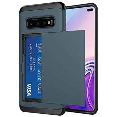 Imagem de Para Samsung Galaxy S10 Plus S10E S10 5G S9 S8 S7 S6 Edge S5 Caso Slide Armor Carteira Slots Para Cartão Capa Para Samsung Note 9 8, Azul Marinho, Para Galaxy Note 9