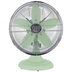 Imagem de Ventilador de Mesa Retrô com 3 Velocidades, 110V, Good Housekeeping 92604, Verde