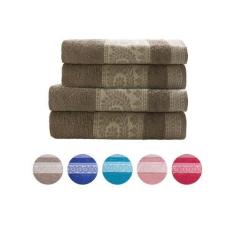 Imagem de Jogo De Toalhas Camesa Mystic Barra Trabalhada Gigante 4 Pçs, Petróleo