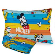 Imagem de Jogo de Cama Infantil Mickey Mouse Microfibra Solteiro Estampado 1,40 m x 2,20 m Com 2 Peças