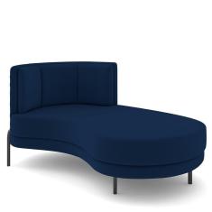 Imagem de Sofá Chaise Longue Living Lucca Direito D02 Veludo Azul Marinho C-304