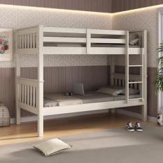 Imagem de Beliche Solteiro em Madeira Maciça Off White