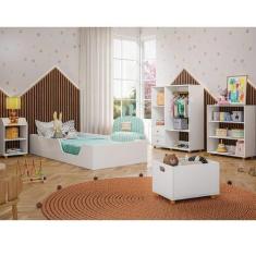 Imagem de Quarto Infantil Completo Com Cama Guarda Roupa Estante Mesa De Cabecei