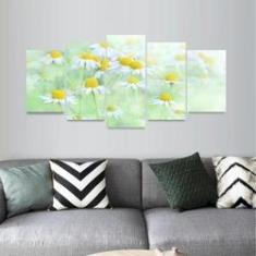 Imagem de Quadro Mosaico Flores Camomila Natureza Decorativo