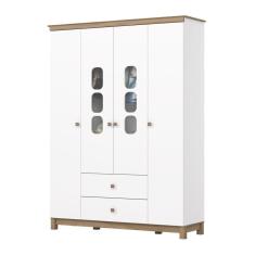 Imagem de Guarda Roupa Infantil Aconchego 4 Pts Branco/Jequitibá - Henn