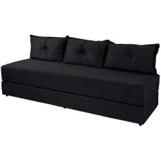 Imagem de Sofá Cama Multiuso Preto Liso