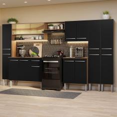 Imagem de Armário De Cozinha Completa 325Cm Madesa 05 Rustic/Preto