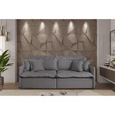 Imagem de Sofá Retrátil Reclinável para Sala de Estar 200cm Bardot com Usb Grafite