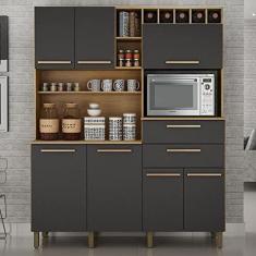 Imagem de Armário de Cozinha 7 Portas 2 Gavetas Monte Rey Valdemóveis Cinamomo/Grafite