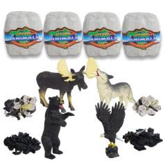 Imagem de Blocos de quebra-cabeça Ukenn Animals Figures, brinquedo pré-escolar 3D, 4 peças