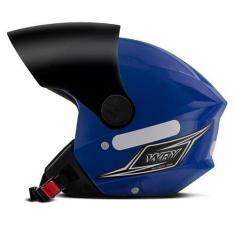 Imagem de Capacete Moto Aberto Mixs Way Viseira Fumê Feminino Masculino, AZUL, 5
