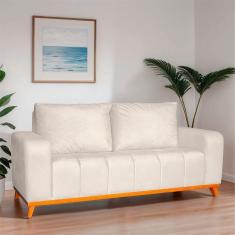 Imagem de Sofá 3 Lugares Memphis Ultra Conforto Em Madeira Maciça e Suede Rose