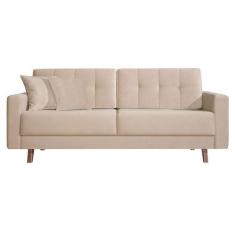 Imagem de Sofá 3 Lugares Acqua Veludo Bege - Mobly