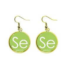 Imagem de Tabela de Período Elementos Químicos Elementos Chalcogens Elemento Selênio Brinco Pingente Dourado Joia Feminina