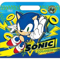 Imagem de Livro Álbum Maleta de Atividades de Colorir Sonic Com 8 Folhas Tilibra