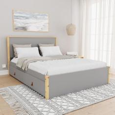 Imagem de Cama Casal 4 Gavetas Íris Cabecasa Madeiramadeira Cinza/Natural