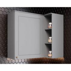 Imagem de Módulo Cozinha Henn Americana Armário Canto Reto C/ 1 Porta 83cm Cinza