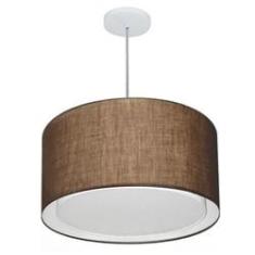 Imagem de Lustre Cilíndrico Duplo Md-4293 Tecido 45x30cm Bivolt Café