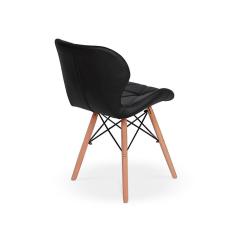 Imagem de Kit 02 Cadeiras Charles Eames Eiffel Slim Wood Estofada - 
