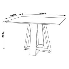 Imagem de Mesa de Jantar Shell 160x90 cm com Tampo de Vidro Off White - Gran Belo