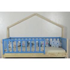 Imagem de Cama Montessoriana Solteirão Base Moldura Colorida Madeira Maciça Pinu