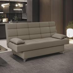 Imagem de Sofá Cama Virgínia Plus com Sistema de Abrir e Fechar com Catracas Bege