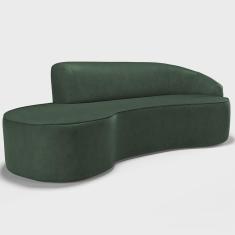 Imagem de Sofá 5 Lugares Curvo Sala de Estar Living Firenze Direito D02 Couríssimo Verde 300 cm B-89 - Lyam