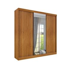 Imagem de Guarda-Roupa Casal com Espelho Dacar Flex 3 pt 4 gv Cinamomo e Off White