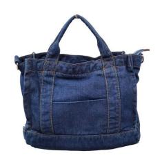 Imagem de Bolsa Jeans Feminina Saco Sacola Reforçada Moda Praia Urbano Style - T