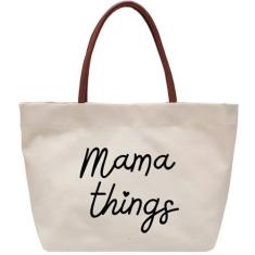 Imagem de OFLARGA Bolsa de presente Mama Things Mom Mama para hospital, compras essenciais, praia, viagens, Marfim, Large