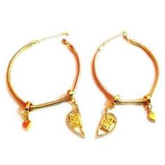 Imagem de Pulseira Best Friends Coração Folheado A Ouro 18k