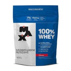 Imagem de Whey 100% Concentrado Refil 900G Morango - Max Titanium