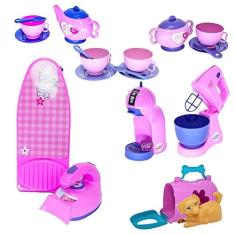 Imagem de Kit Casinha Cachorrinho Ferro Tábua Cafeteira Xícaras 21pç