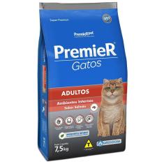 Imagem de Ração Premier Pet Gatos Adultos Ambientes Internos Salmão - 7,5 Kg