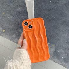 Imagem de Capa de telefone de silicone com padrão de onda 3D de luxo para iPhone 14 13 12 11 Pro Max 14 Pro Max Water Ripple Soft TPU Back Cover, laranja, para iphone 13