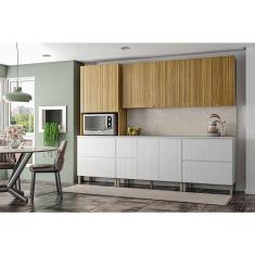 Imagem de Cozinha Modulada Ambiente Art 7 Peças Freijó Ártico Riscatto - Kits Paraná