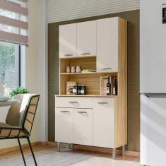 Imagem de Armários para Cozinha 6 Portas e 1 Gaveta Apolo Freijó / Soft