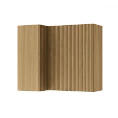 Imagem de Armário Aéreo Cozinha de Canto Rainha 2 Portas Ripado 100% Mdf Natural - Nesher