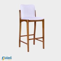 Imagem de Banqueta Olímpia Estrutura Nozes Vários Tecidos em Linho e Veludo - Da