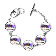 Imagem de DIYthinker Pulseira de Aquarela da cidade da Nova Zelândia com Pingente de Corrente