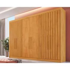 Imagem de Guarda Roupa Casal 6 Portas (4 Ripadas) e 6 Gavetas Ripadas Potente Peroba - Europa
