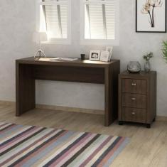 Imagem de Conjunto Home Office 2 Peças Escrivaninha com Gaveteiro 3 Gavetas Espr