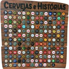 Imagem de Quadro Decorativo Porta Tampinhas - 150 - Cervejas e Histórias