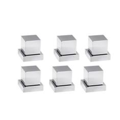 Imagem de Kit 6 Acabamentos P/ Registro Quadrado 3/4 Estria Deca