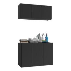 Imagem de Conjunto Lavanderia Suspenso Multiuso Armário Aéreo E Balcão 3 Portas