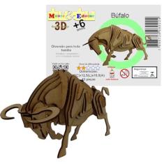 Imagem de Brinquedo Quebra Cabeça 3D Bufalo Mdf