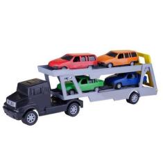 Imagem de Caminhão Cegonheira De Brinquedo Com 4 Carrinhos Mini Truck Solapa 086