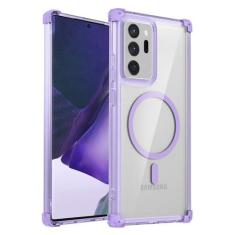 Imagem de YOUULAR Capa de telefone magnética transparente antiqueda de quatro cantos para Samsung Galaxy Note 20 Ultra, [suporta carregamento sem fio] Capa protetora fina à prova de choque para celular Ultra