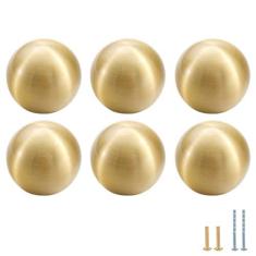 Imagem de Evionlin 6 maçanetas de armário de latão em L, puxadores de cone de cobre puro sólido para cômoda de gaveta de armário de cozinha, puxadores de latão dourado escovado com parafusos